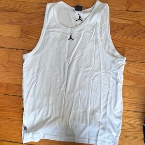 Jordan White Men's Tank Top with Black Logo